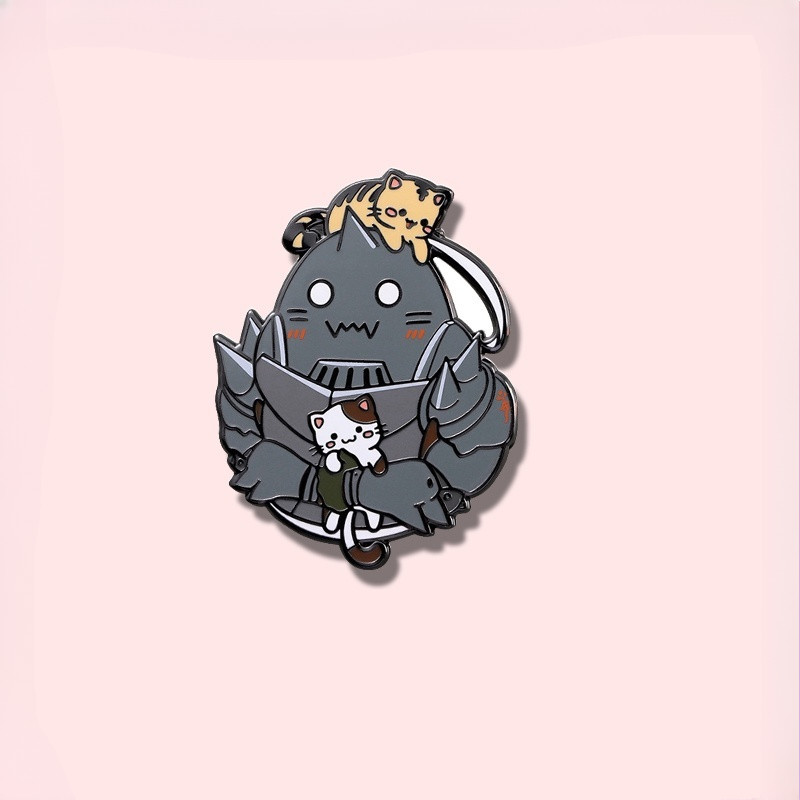 เข็มกลัดโลหะ รูปการ์ตูนอนิเมะ Alphonse Fullmetal Alchemist ของขวัญ อุปกรณ์เสริม สําหรับติดกระเป๋าเป้สะพายหลัง