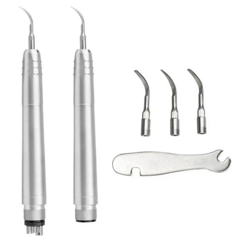 Dental Ultrasonic Air Scaler with 3 Tip G1 G2 P1 Frequency Pneumatic Scaler 2/4 Holes