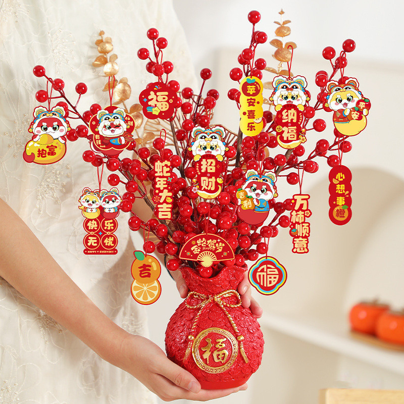 งานแต่งงาน Fortune Bucket Prosperity ผลไม้ตกแต่งสําหรับห้องนั่งเล่นตารางตกแต่งปีใหม่จีน CNY Decor 2026