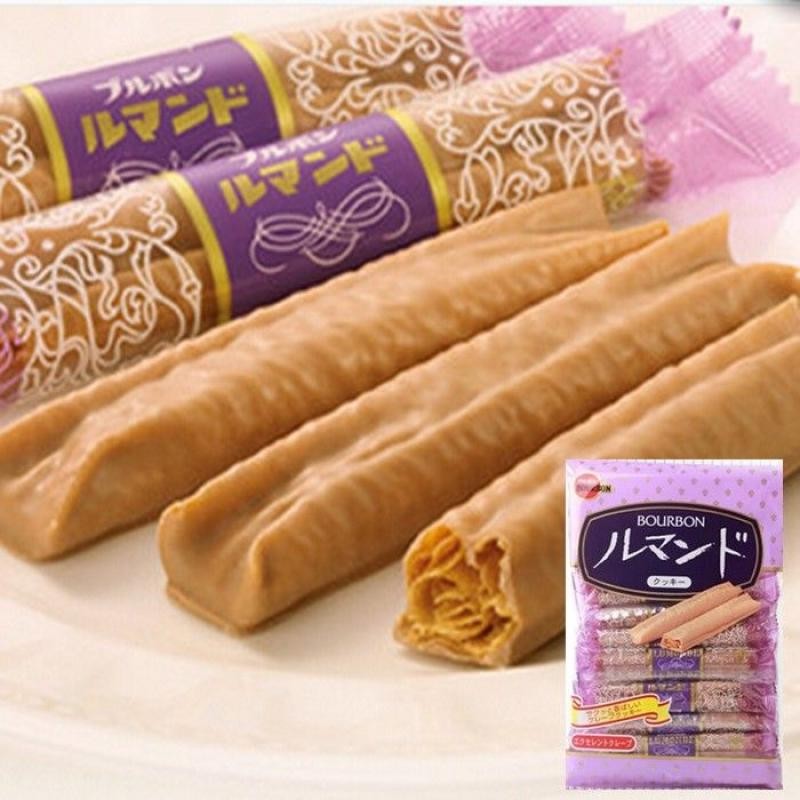 Bourbon ขนมนําเข้าจากญี่ปุ่น Polomon Cocoa Chocolate Biscuits Egg Rolls Chocolate Rolls Melaleuca Pa