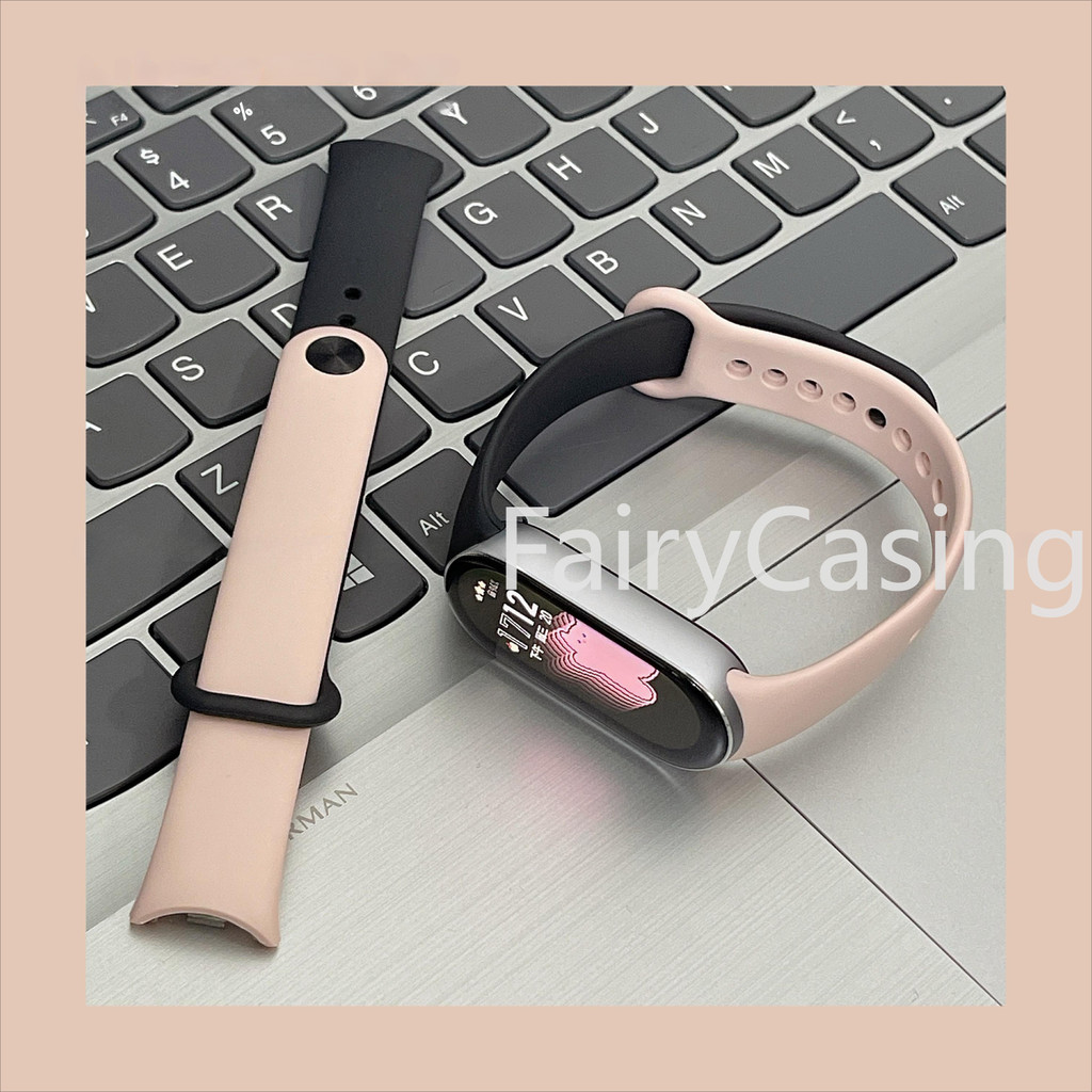 สายรัดสีคู่สําหรับ Xiaomi Mi Band 10 9 8 NFC สร้อยข้อมือซิลิโคนข้อมือ Miband 9 NFC เปลี่ยน Pulsera Correa สายรัดกีฬา