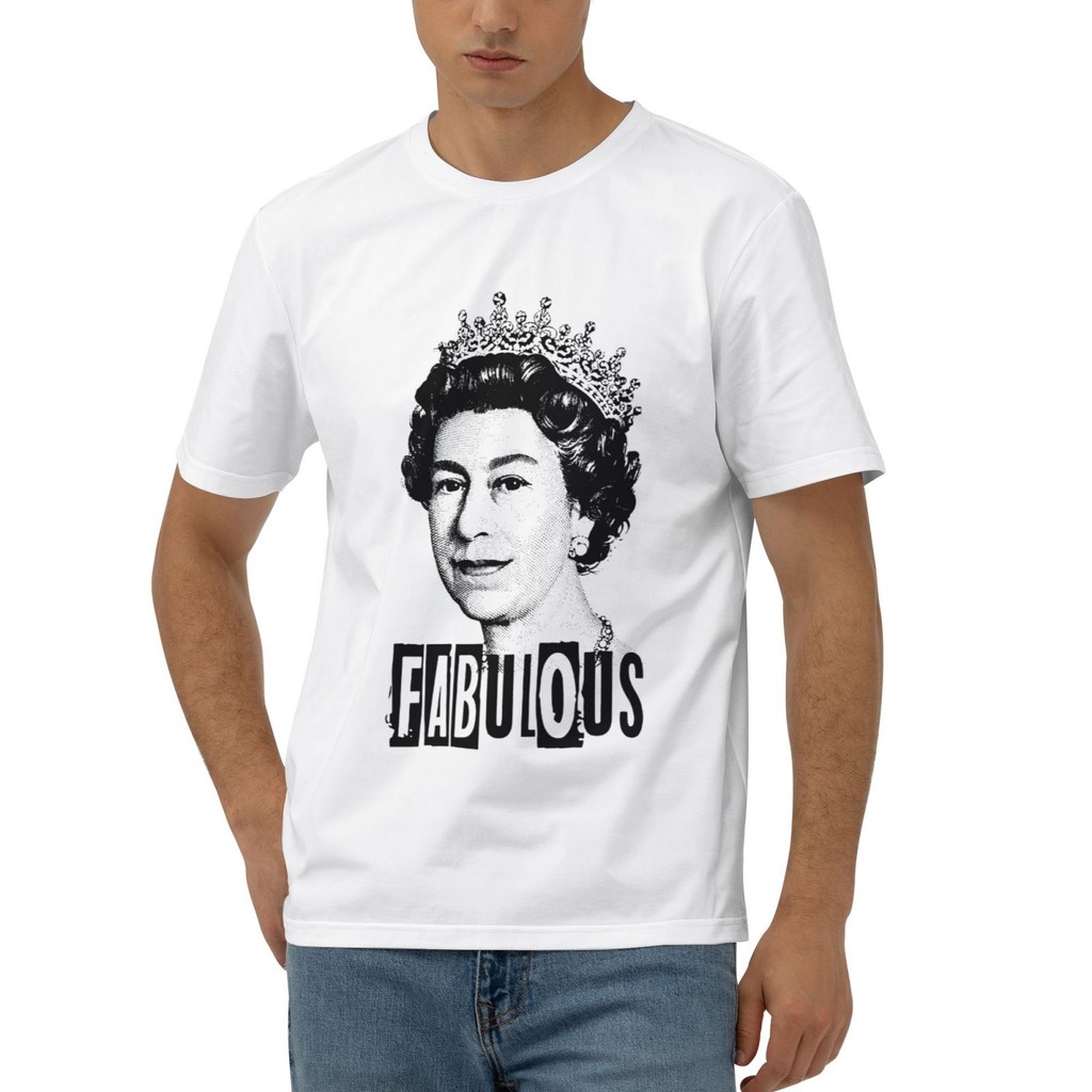 เสื้อยืดผ้าฝ้าย Queen Elizabeth Fabulous Queen