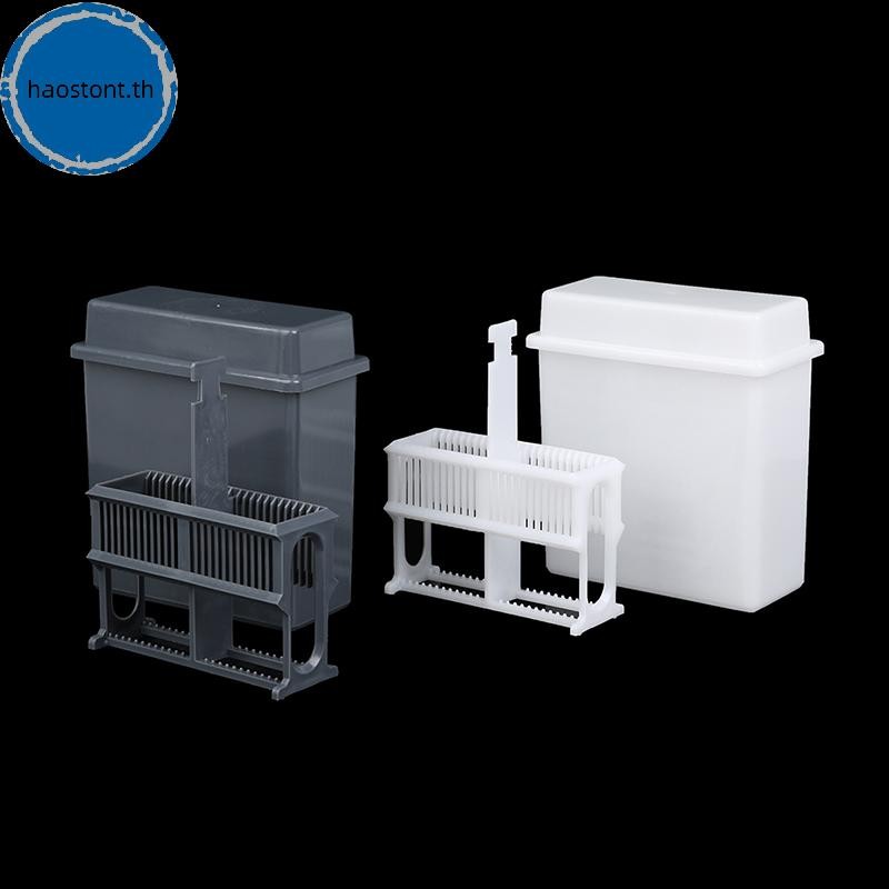 Haostont 24 Slots Staining Jar Rack สําหรับกล้องจุลทรรศน์สไลด์,Slides Staining Rack ชุดจาน TH