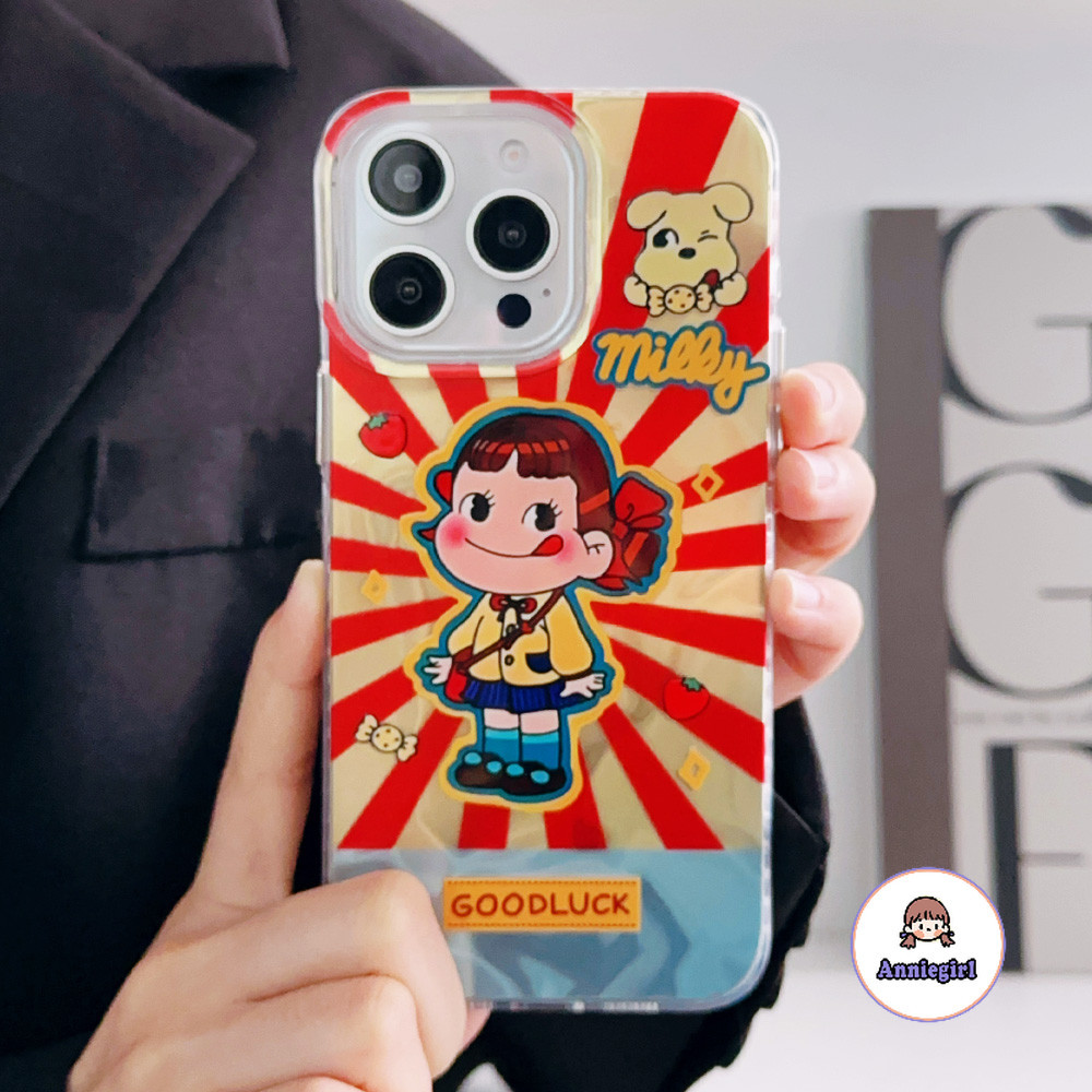 สาวการ์ตูนลูกสุนัขเคสโทรศัพท์สําหรับ IPhone 11 15 16 Pro MAX 16 Plus 12 13 14 Promax XS MAX XR 8 7 Plus Dirt ทน Anti-drop โทรศัพท์ปกหลัง