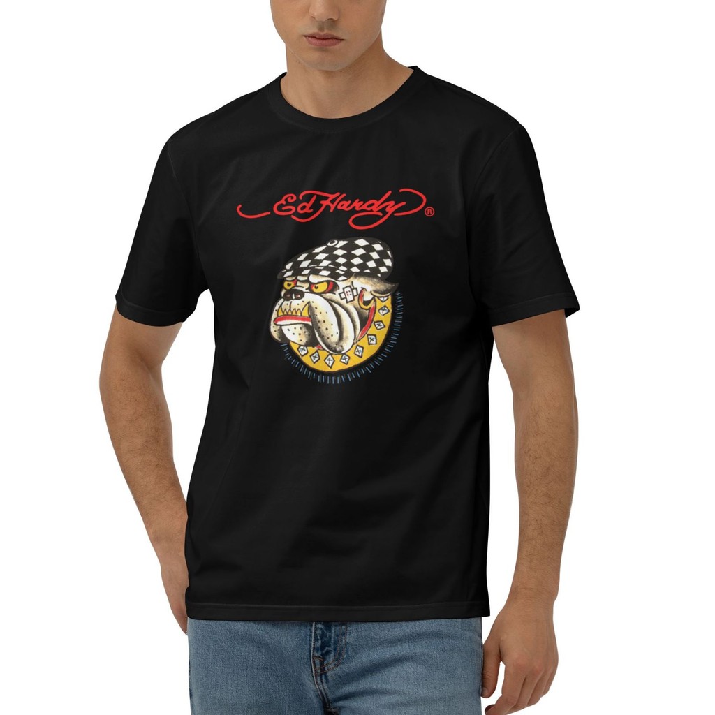เสื้อยืดผ้าฝ้าย Ed Hardy Bulldog