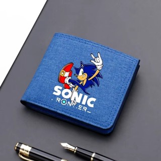 ใหม่โซนิคพิมพ์แฟชั่นพับกระเป๋าสตางค์แบบพกพาผ้าใบเหรียญบัตรกา…