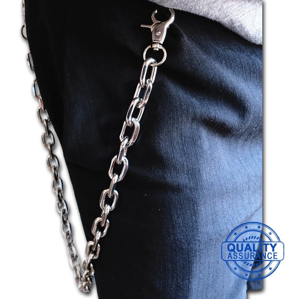 อินเทรนด์ Punk Rock กางเกงโลหะเอวโซ่ผู้ชายผู้หญิง Hip-hop ของขวัญกางเกงยีนส์ขนาดใหญ่ Cool H2o6