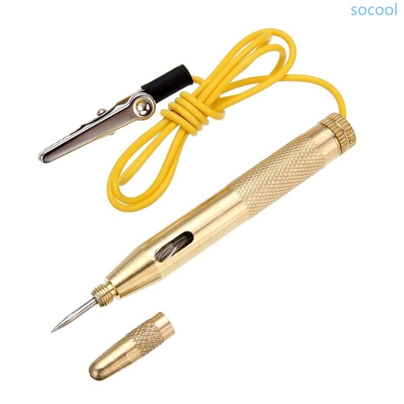 Soc* เครื่องทดสอบวงจรรถยนต์ 6-24V ปากกาทดสอบพร้อมจระเข้คลิปเหล็ก Probe วงจรยานพาหนะการทดสอบแสงแรงดันต่ํา