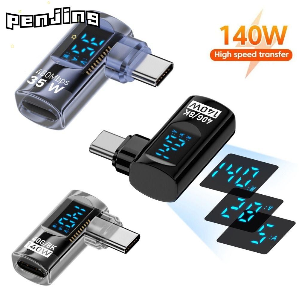 Penjing อะแดปเตอร์ USB-C, จอแสดงผลดิจิตอล 40Gbps สําหรับตัวแปลงโทรศัพท์ iOS, การส่งข้อมูลคุณภาพสูง 8K 60HZ PD 140W Type-C Extension Connector แล็ปท็อป
