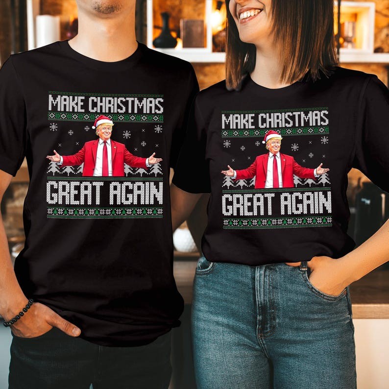 T-SHIRT (DTC-1) Make Christmas Great Again Donald Trump 2024 Shirt - MAGA I Will be Home for Christm