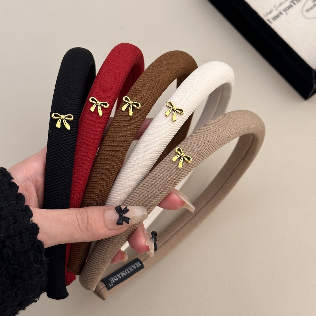 2024 ป้ายทองผีเสื้อขนาดเล็กที่เรียบง่ายย้อนยุคที่คาดผมที่คาดผมฟองน้ํา