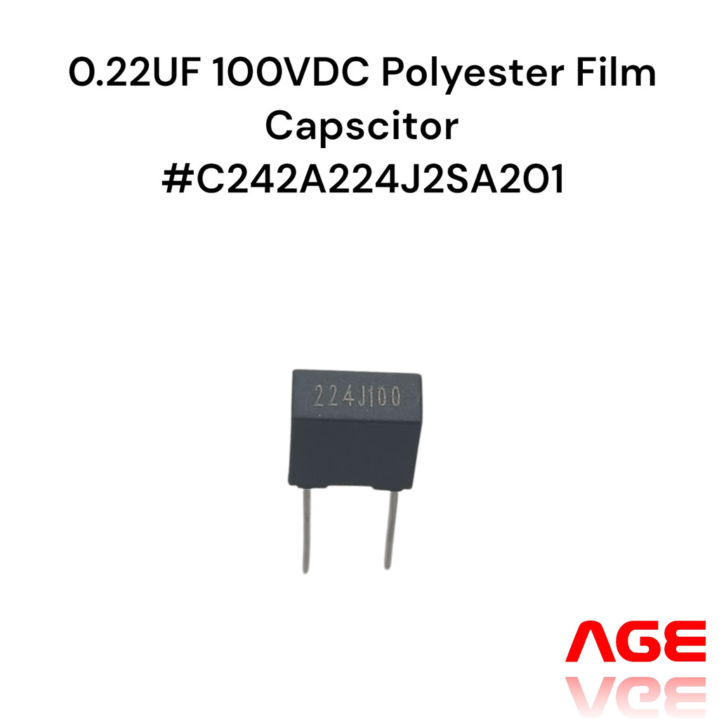 0.22UF 100VDC Polyester Film Capacitor #C242A224J2SA201