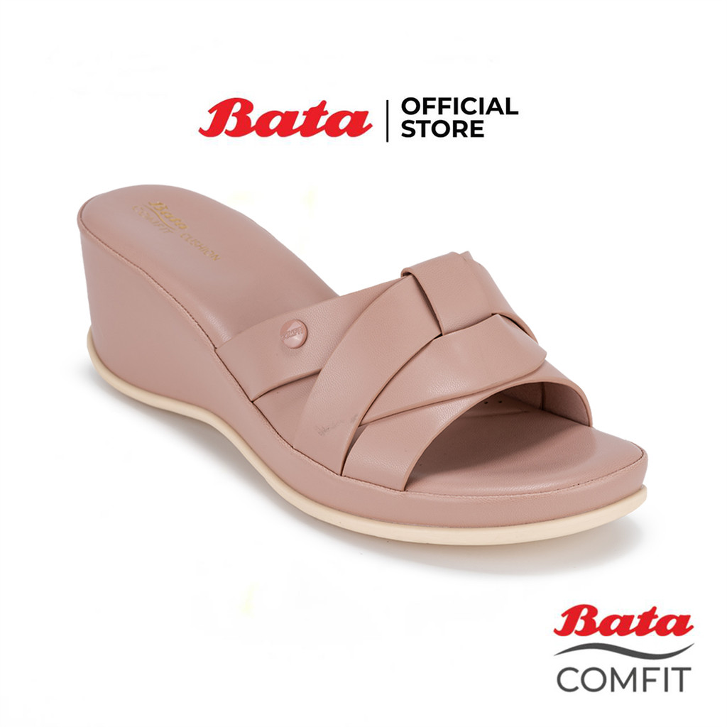 Bata บาจา Comfit รองเท้าเพื่อสุขภาพแบบสวม รองรับน้ำหนักเท้า สำหรับผู้หญิง รุ่น SOFT FIT สีเบจ 7014101 สีชมพู 7015101