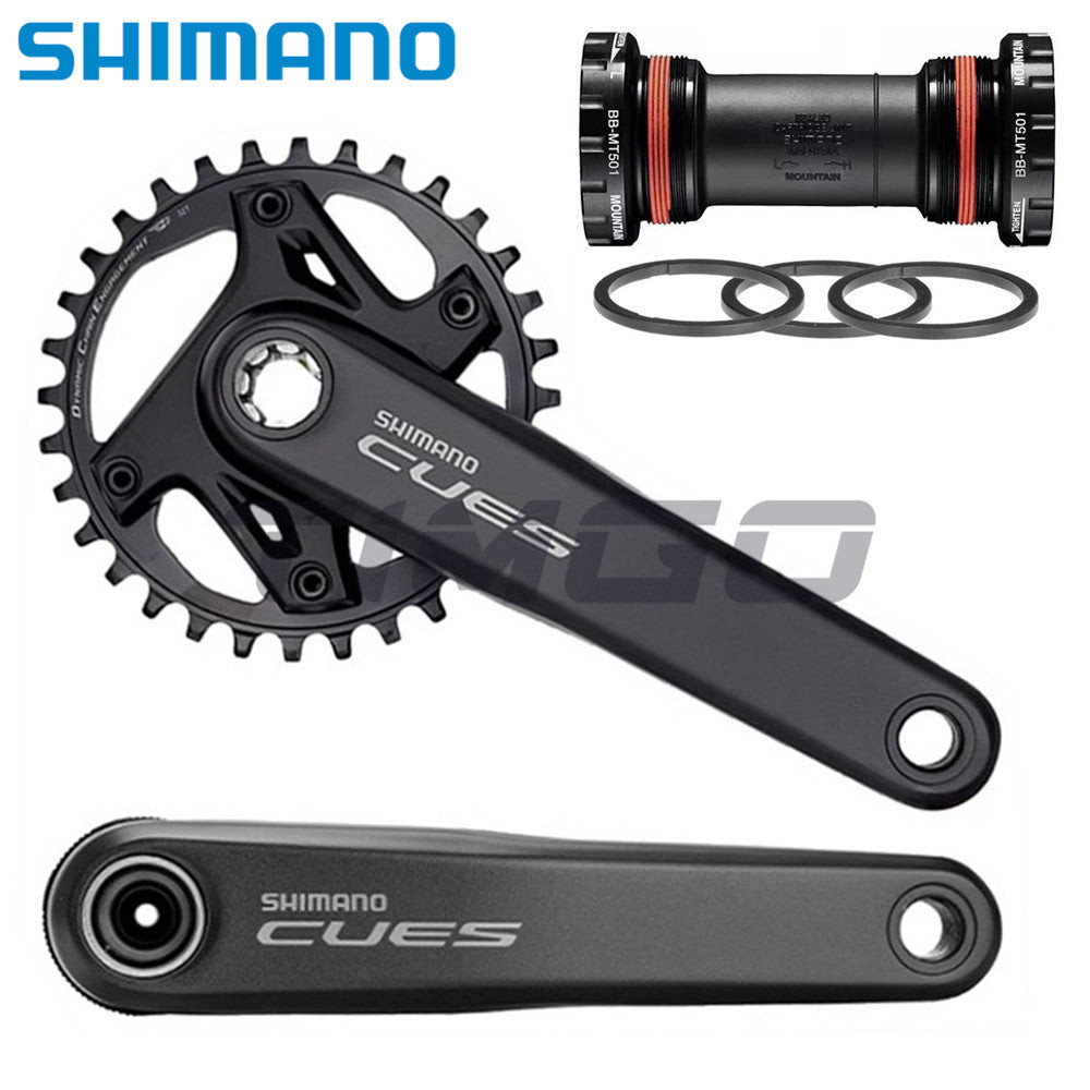 Shimano Cues FC-U6000 จักรยาน MTB 19/10/11 ความเร็ว 2 ชิ้น Crankset 32T/42T 170 มม.HollowTech II BB-MT501 วงเล็บด้านล่าง
