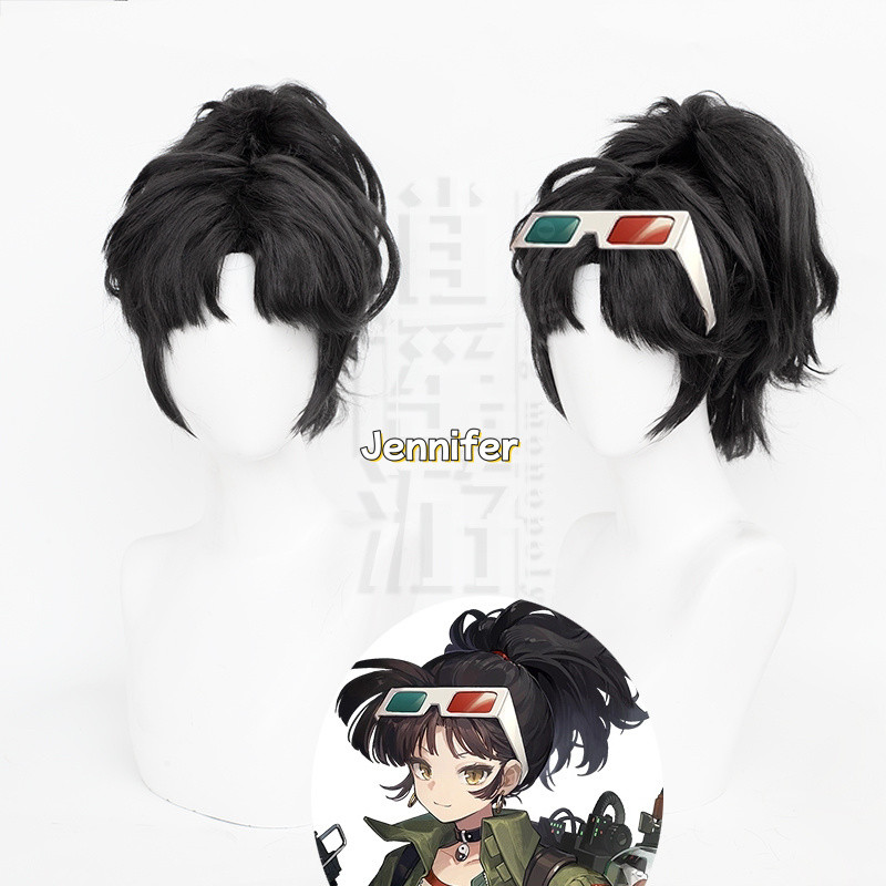 Game Reverse:1999 An-an Lee Cosplay Wig KAGURA 32cm Short Ponytail Hair Wigs Simulated Scalp Heat Re