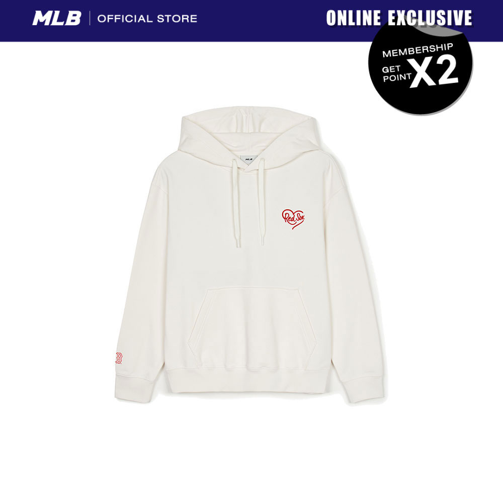 MLB เสื้อฮู้ดดี้ Heart รุ่น 3AHDH0144 43CRS สีครีม