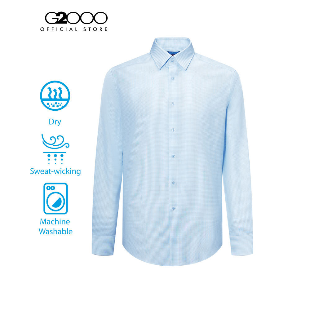 G2000 เสื้อเชิ้ตแขนยาวแบบทางการสำหรับผู้ชาย ทรง Smart Fit รุ่น 4112221262 BLUE