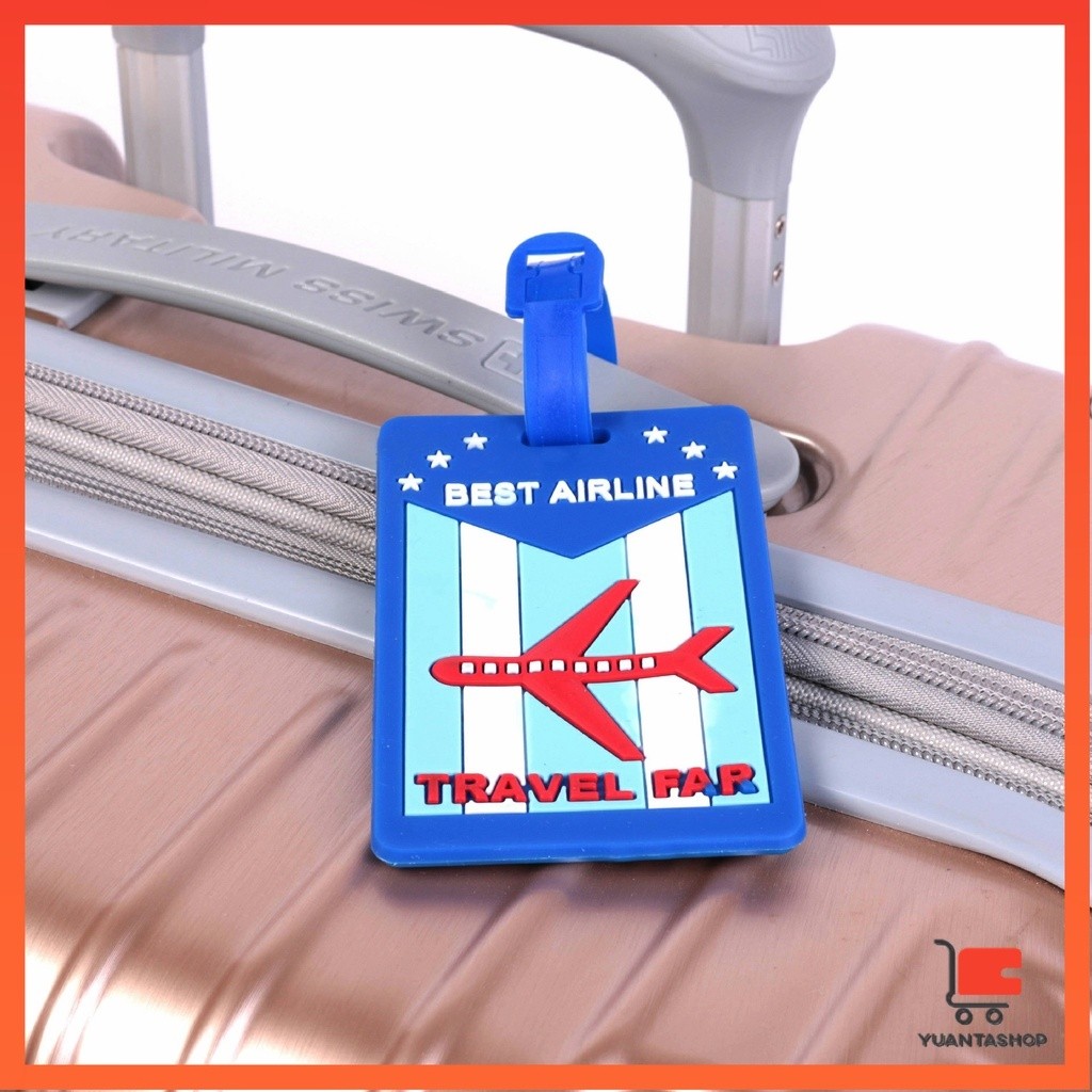 ป้ายห้อยกระเป๋า PVC นิ่ม ป้ายแท็กกระเป๋าเดินทาง ลายการ์ตูน luggage tag