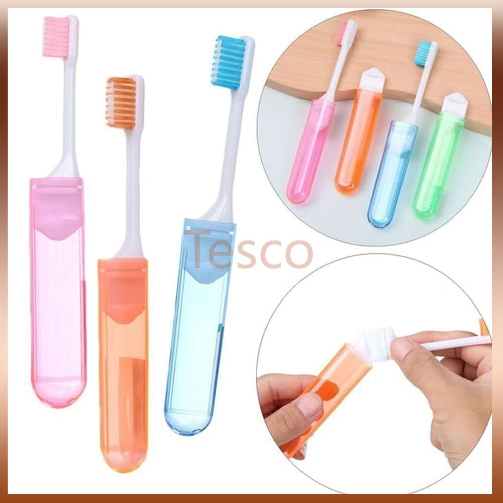 Tesco แปรงสีฟันขนนุ่มแบบพับได้ช่วยประหยัดพื้นที่และเหมาะสำหรับการเดินทางท่องเที่ยวและการตั้งแคมป์