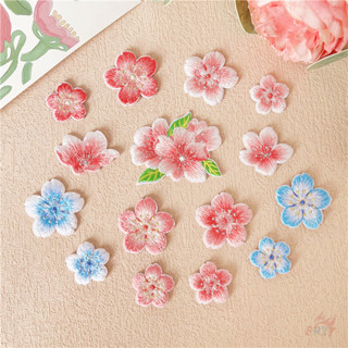 ✿ แพทช์สติกเกอร์ติดด้วยตนเองซากุระโรแมนติก ✿ 1 ชิ้น DIY เย็บ…