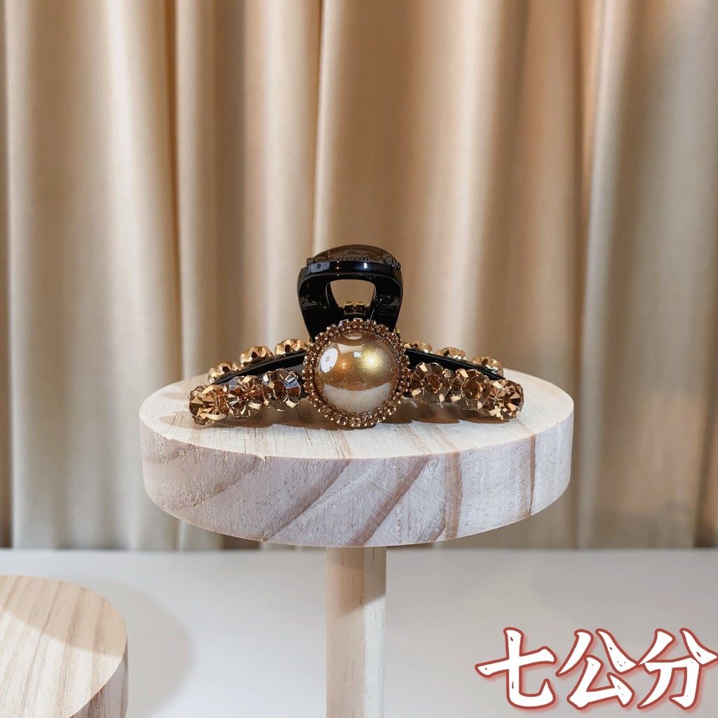 แฟชั่น Simple 7CM Grab Clip Full Rhinestone Shark Clip Daily All-Match กิ๊บติดผม