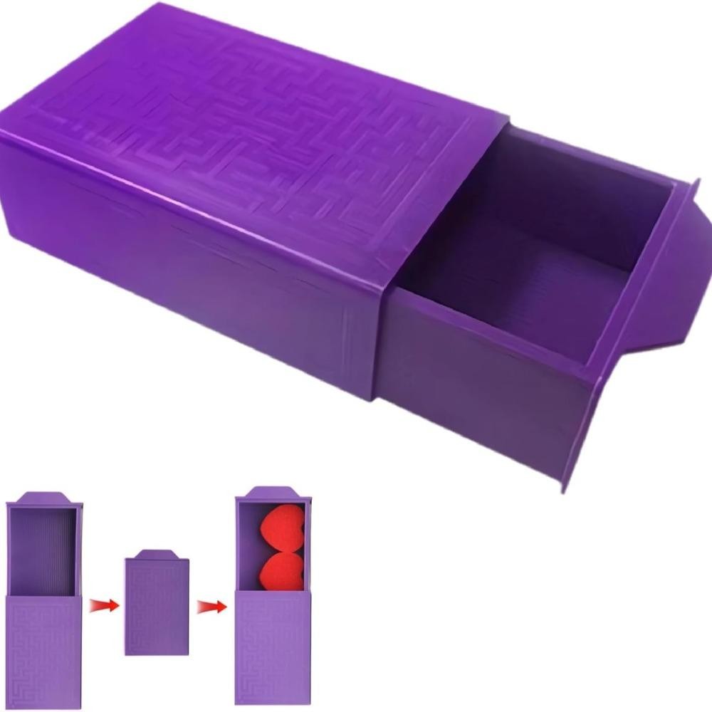 ALLUCK Magic Disappearing Box, Trick Performance Magic Purple Magic Box, ชุดมายากลพลาสติกที่ยอดเยี่ยมสําหรับเด็กวัยรุ่น - รูปที่ 3