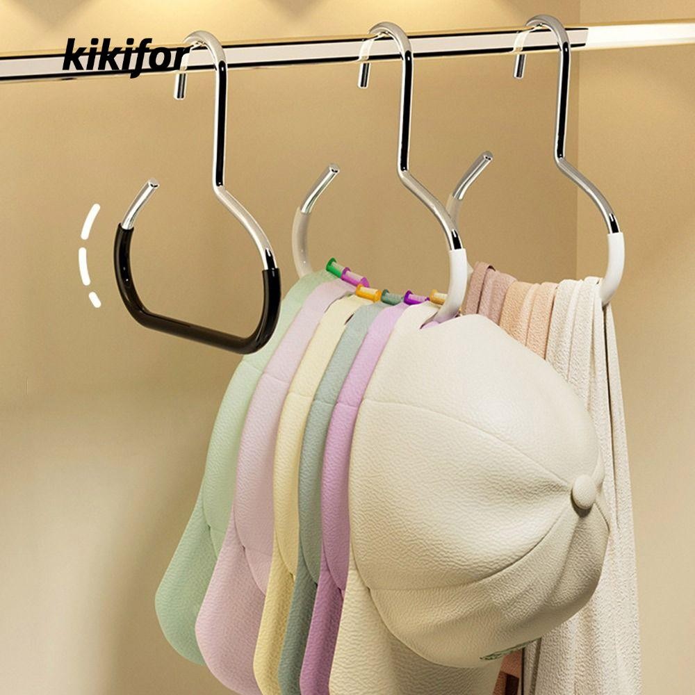Kikifor ตะขอแขวนหมวก, ที่แขวนหมวกกันลื่นแบบวงแหวนวงกลม, ราวแขวนเนคไทผ้าขนหนูผ้าพันคอแบบไม่ทําเครื่องหมาย