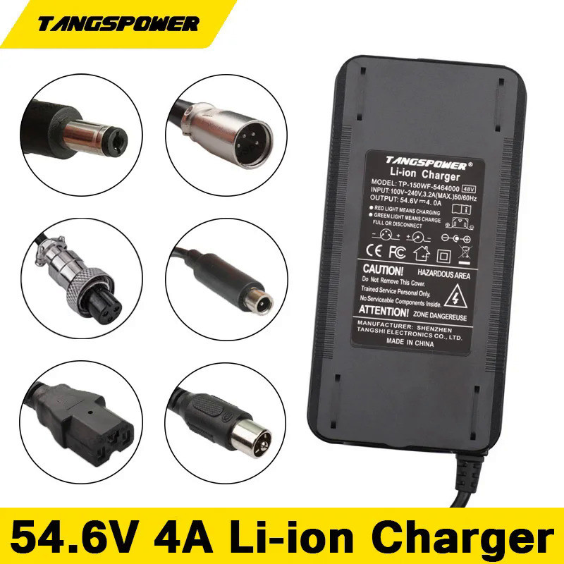54.6V 4A Lithium Battery Smart Charger 13S 48V 4A Charger Li-ion Battery Pack Charger DC-XLR-GX16-GX