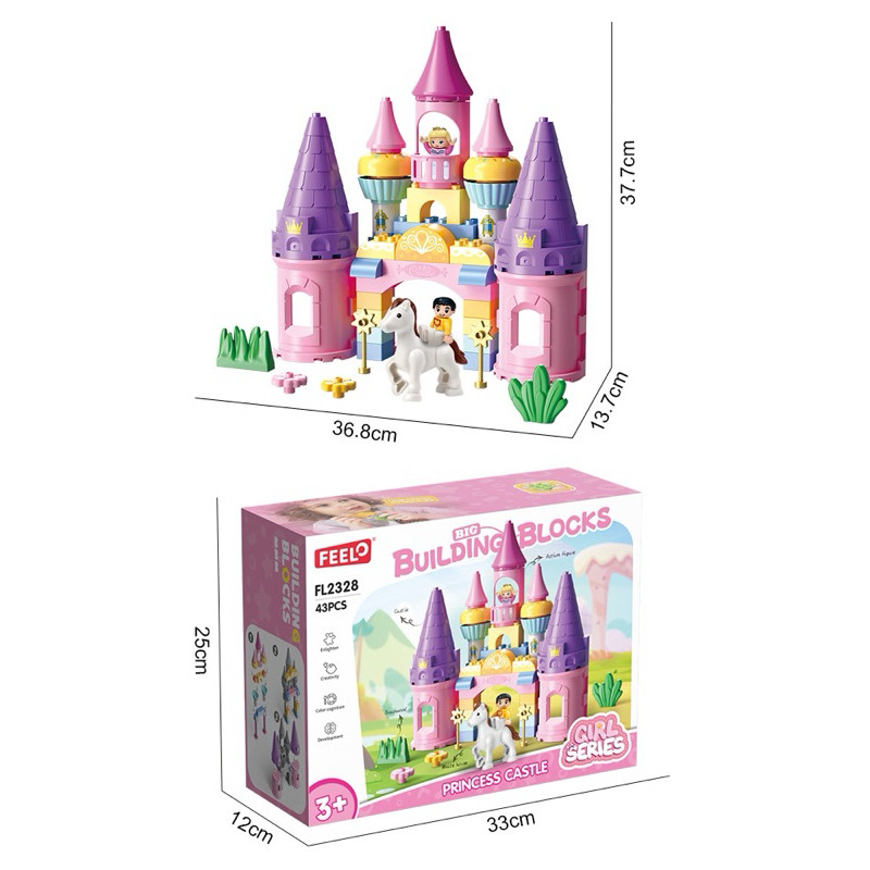 FEELO ของเล่น ตัวต่อ Girl Series รุ่น Princess Dream Castle ขนาดเดียวกับดูโปร
