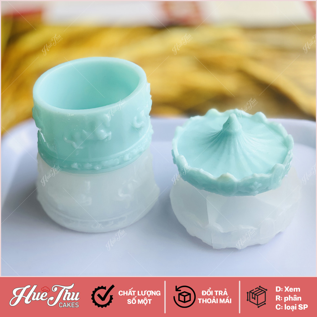 แม่พิมพ์ซิลิโคน Golden Jar - 10.4cm Container A152 (ตัว+ฝา) สําหรับทําเค้กเยลลี่ 3D และ 4D ข้าวเหนีย