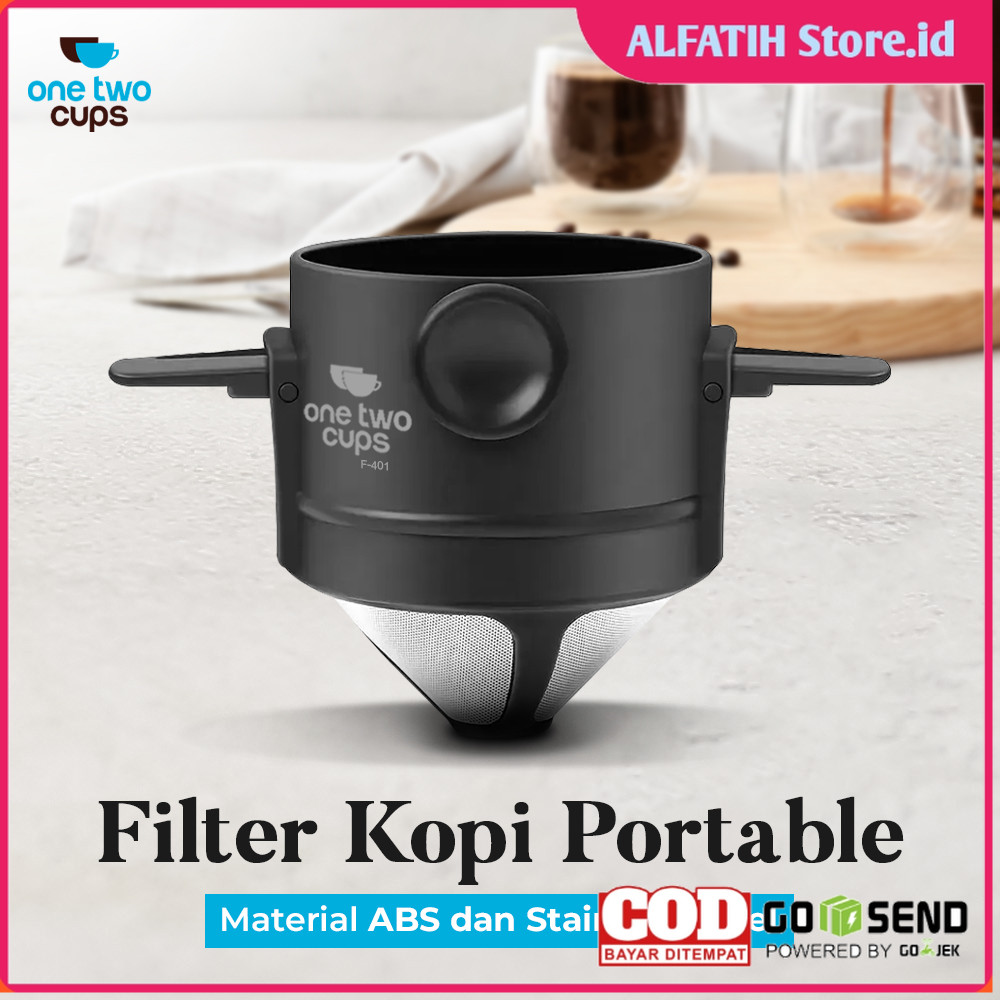 One Two Cups Portable Cone Coffee Dripper Filter - F-401 - 7CHKFQBK