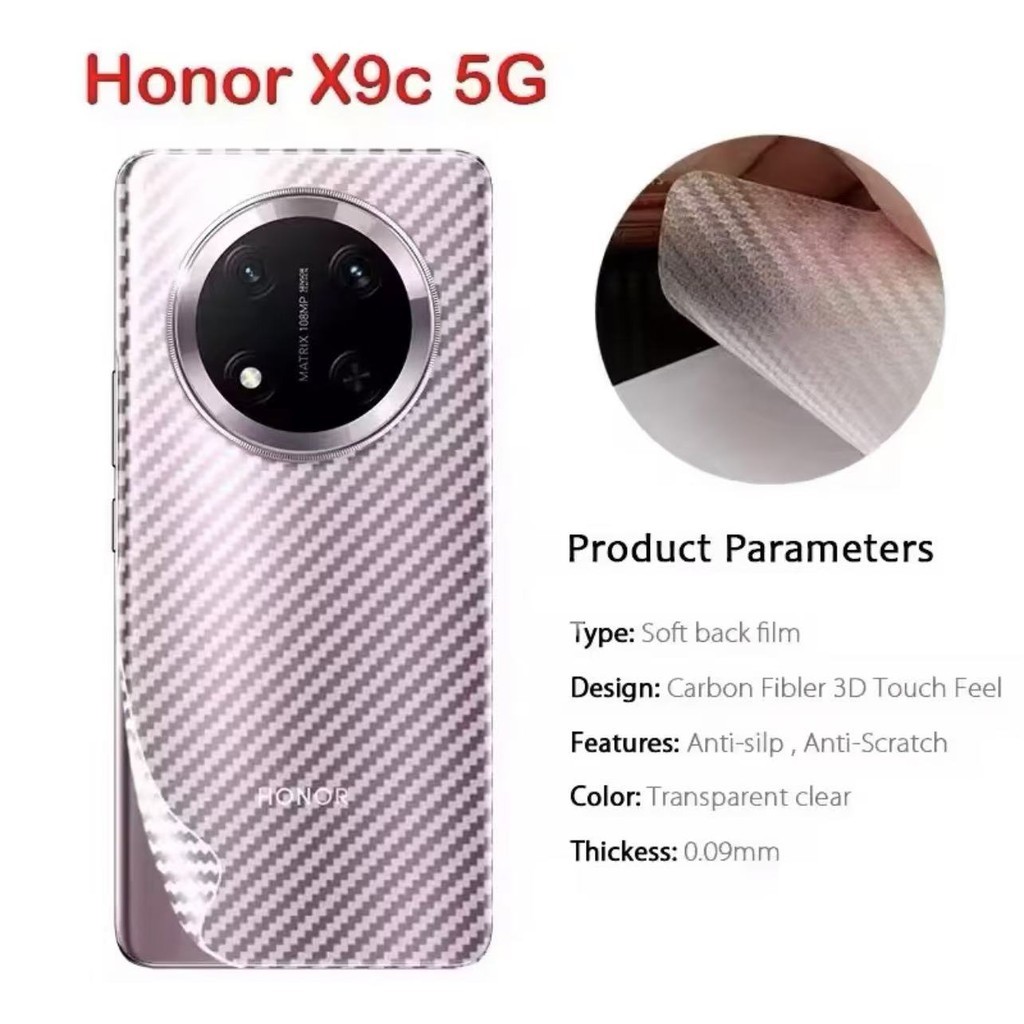 ฟิล์มหลัง สำหรับรุ่น Honor X9C /X7C ลายเคฟล่า กันรอย กันกระแทก พร้อมส่งในไทย