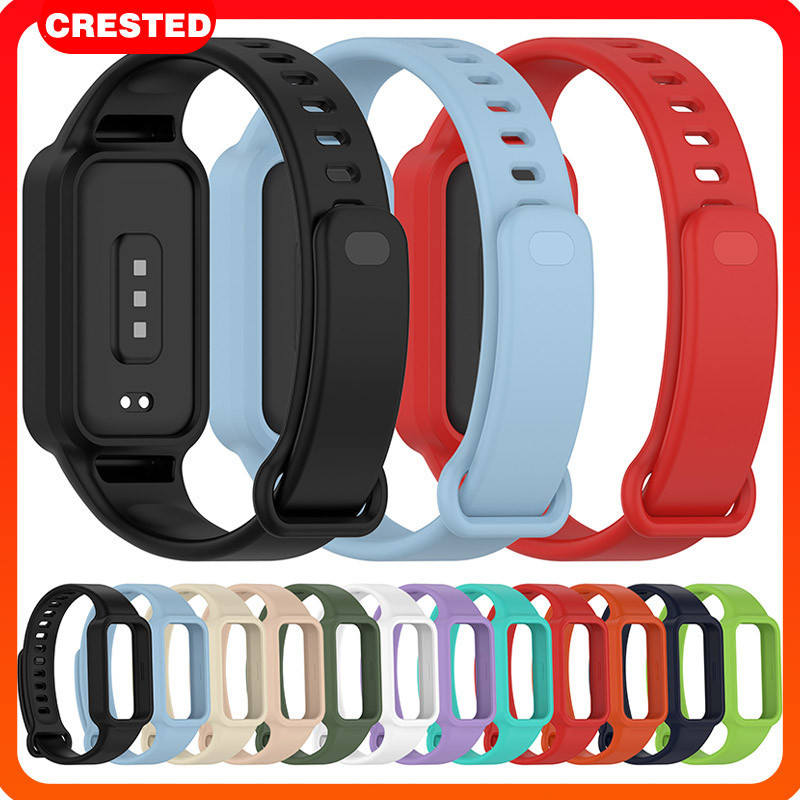แถบกรณียาง for Xiaomi Mi Band 9 Active/Redmi Band 3 กีฬาซิลิโคนครอบคลุมสายรัดป้องกันหน้าจอ for Mi Smart Band 9 Active