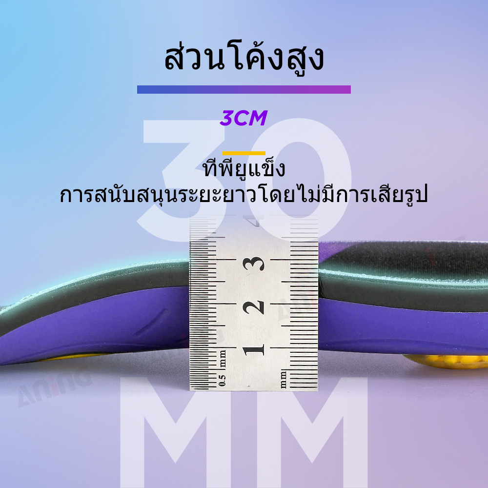 แผ่นรองฝ่าเท้าแบบแบนดูดซับแรงกระแทกรองรับส่วนโค้งสีม่วงเพรียวบาง 1 คู่