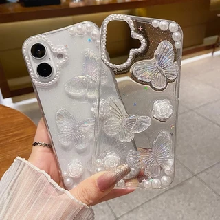 3Dผีเสื้อGlitterสําหรับiPhone 17 Pro Max17 Air16 14 15 Plus 13 12 11 Pro Max X XR XS Max 7 8 Plus X Xs 2020 กันกระแทกเงาGlitterกรณี