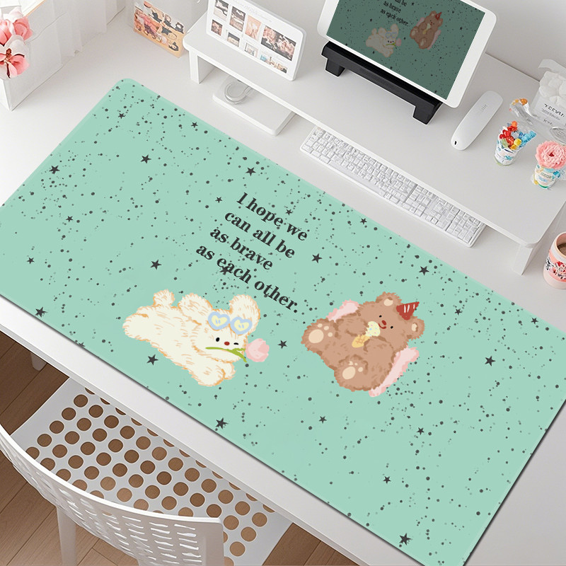 Bear Mouse Pad Girls High-Appearance ขนาดใหญ่ตําแหน่งการทํางานโต๊ะคอมพิวเตอร์ Pad ins แผ่นรองเมาส์หอพักนักเรียน