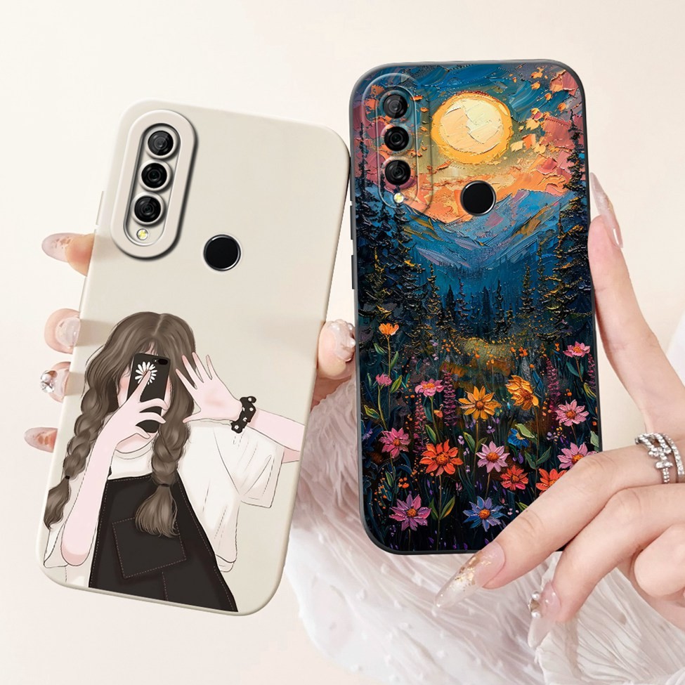 เคส Huawei P30 Lite หรูหราแฟชั่นดอกไม้ Kawaii แมวน่ารักกันชนกันกระแทก Huawei MAR-L21A MAR-LX3A เคสโทรศัพท์
