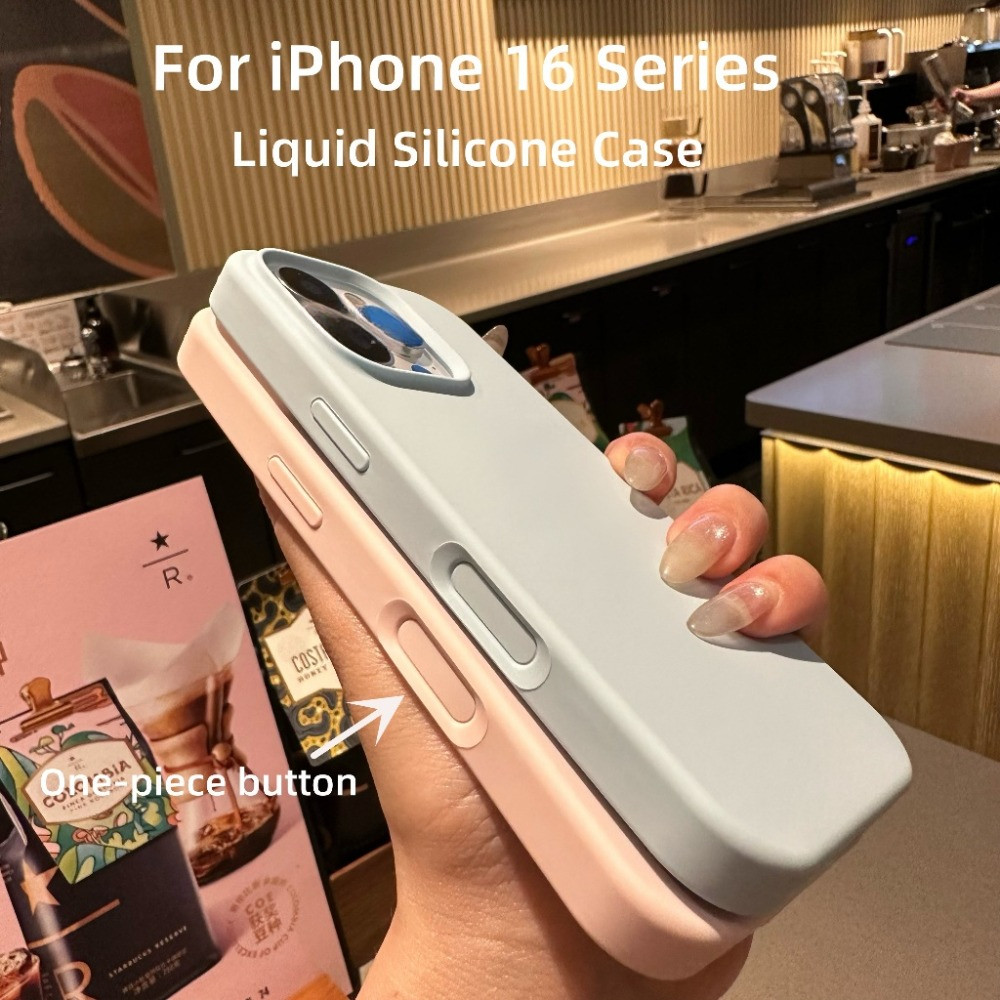 รวมทุกอย่างกล้อง Ai ปุ่มซิลิโคนเหลวเคสโทรศัพท์สําหรับ ไอโฟน 16 มือโปร สูงสุด 16มือโปร ปลอกกันกระแทกป้องกันลายนิ้วมือเคลือบด้วยโลโก้นุ่มปกหลัง