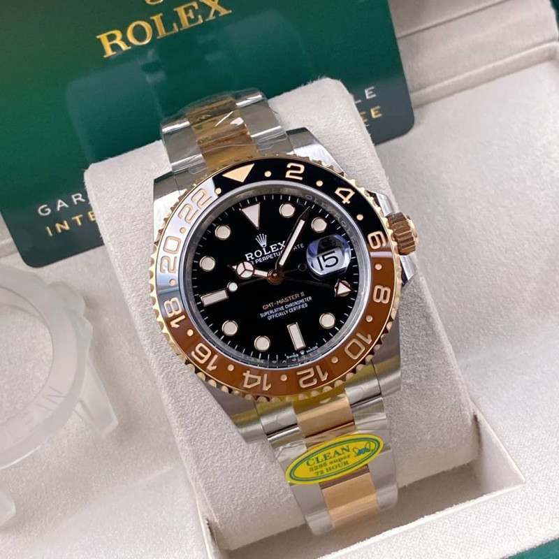 (สินค้าพร้อมส่ง) นาฬิกาข้อมือ  GMT Top Swiss โรงงาน: Clean  Factory V2 Cal 3285 ใส่สลับ
