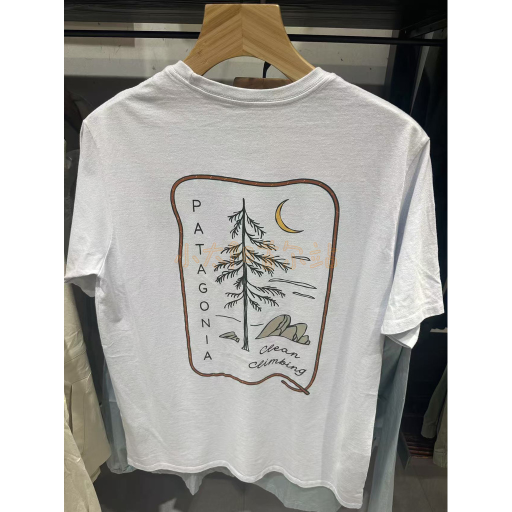 Patagonia เสื้อยืดแขนสั้นผ้าฝ้ายแท้