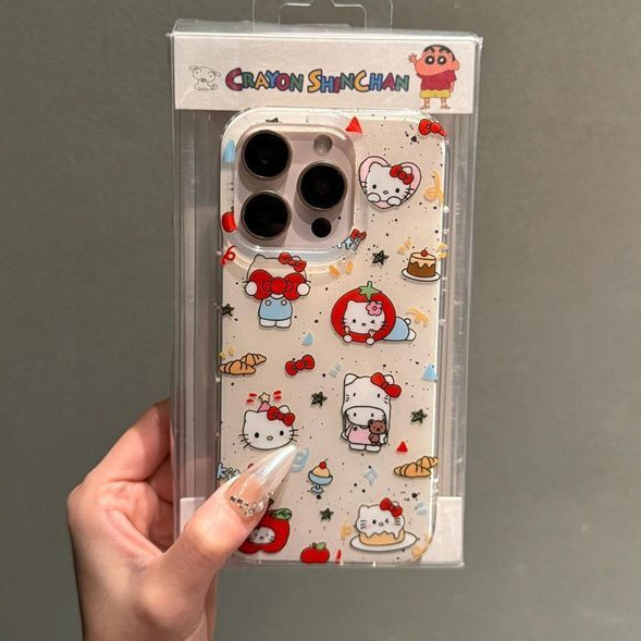 เคส IMD สีขาว Splash-Ink Tomato Kitty Cat เหมาะสําหรับ Samsung A12 A14 A51 A06 A53 A32 A33 A50s A50 