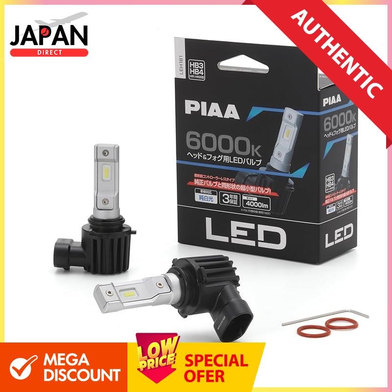 PIAA LED 6000K for Headlights/Fog Lights (Controller-less Type) 12V 18W 4000lm HB3/4 HIR1/2 3-year w