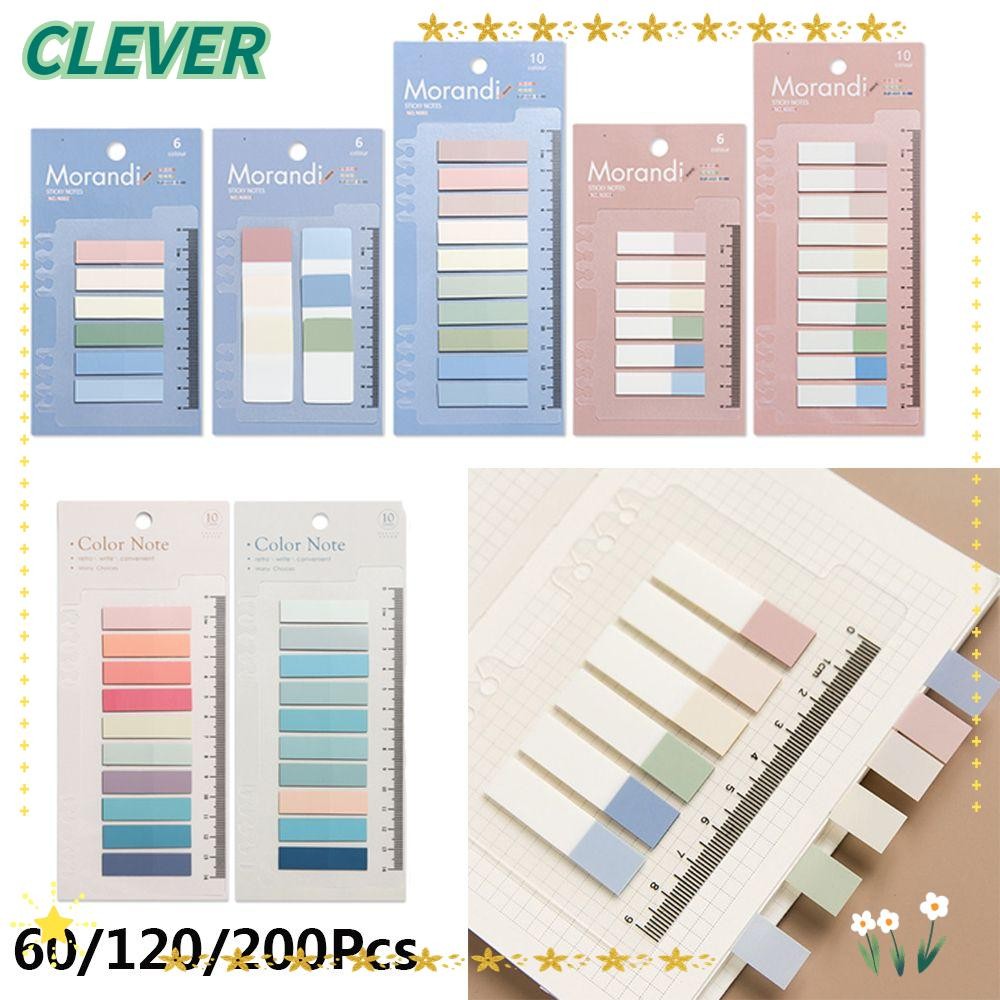 CLEVER 60/120/200pcs Sticky Notes Index Flags อุปกรณ์สํานักงานแฟชั่น Bookmark Label ความแปลกใหม่หลวมใบไม้