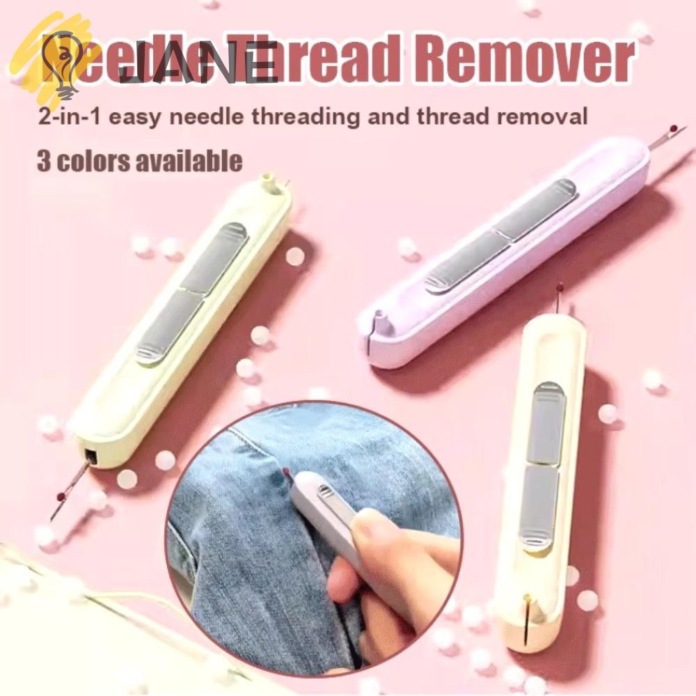 JANE อุปกรณ์เย็บผ้า Threader หัวคู่ DIY สําหรับร้อยด้ายเข็ม เย็บปักถักร้อย Cross เย็บอเนกประสงค์ Unpicker สําหรับผู้สูงอายุ