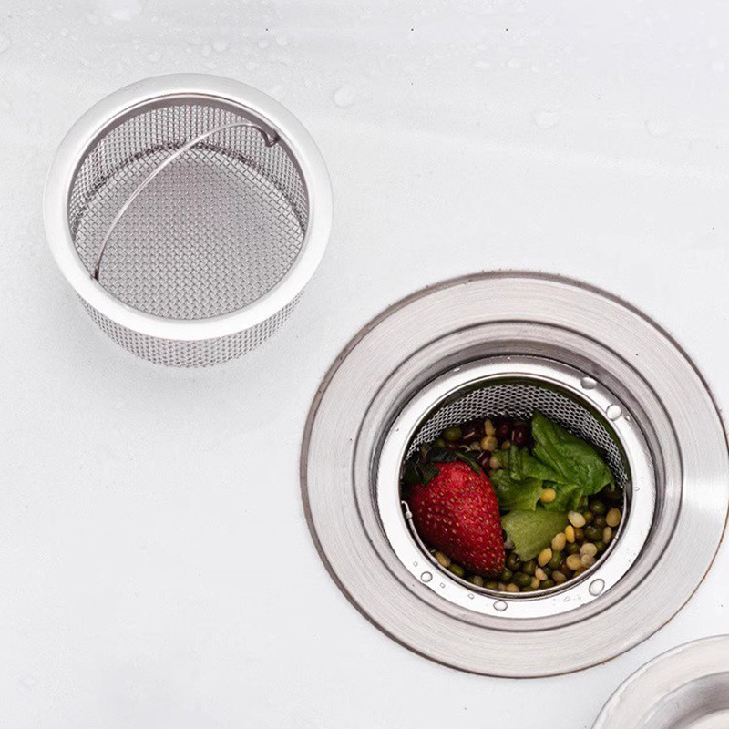 Sanli ตะแกรงกรองเศษอาหาร  ที่กรองสแตนเลสอ่างล้างจาน ที่กรองเศษอาหาร ตาข่ายกรองรูระบายน้ำ - รูปที่ 4