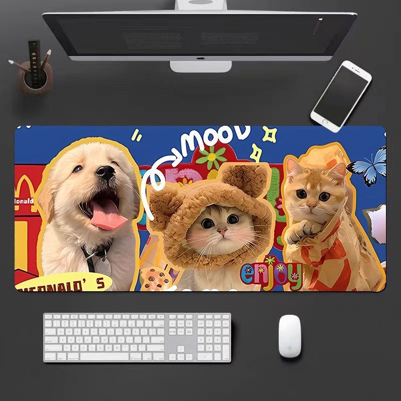 [พร้อมสต็อก] น่ารักแมวสุนัขแผ่นรองเมาส์ขนาดใหญ่น่ารักสัตว์เลี้ยงโต๊ะคอมพิวเตอร์แผ่นแป้นพิมพ์แผ่นสํานักงานทํางานที่นั่งแผ่นโต๊ะเรียนนักเรียนสินค้าสํานักง