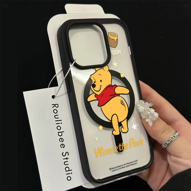 เคสโทรศัพท์หมีน้ำผึ้งสีเหลือง ใช้ได้กับ iPhone 12 13 Pro Max 14 Plus 11 Pro Max 13 Pro 14 Pro Max 15 16 Pro Max 15 Pro Max 16 Pro 12 Pro เคสอะคริลิคแม่เหล็กกันกระแทกทนทานต่อการสึกหรอ ราคา ถูกที่สุด ดีลบีเคเค แกลเลอรีภาพที่ 5