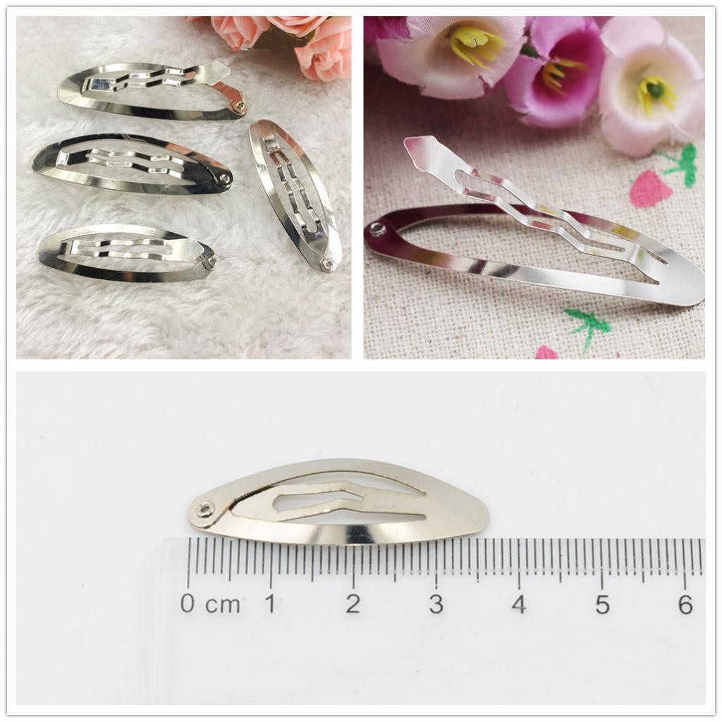 กิ๊บติดผมโลหะ 50 ชิ้นจํานวนมากหนา Barrettes DIY Bow Making Kit คละไซส์