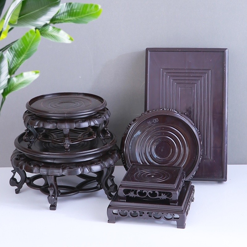 ลูกค้าประจำ 6433 แจกันฐานกลมใหม่ ขาตั้งกระถางดอกไม้ ฐานประดับ ถาดฐาน ขาตั้งหิน แผ่นรองตู้ปลา กันน้ำ ฐานเรซิน 4K6G