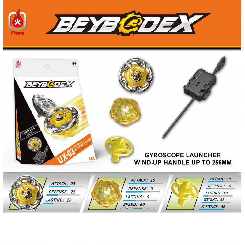 Beyblade Burst X UX-03 Wizard Rod พร้อมชุด Launcher โลหะ Beyblade ทนทานของเล่นเด็กเด็กวันเกิด